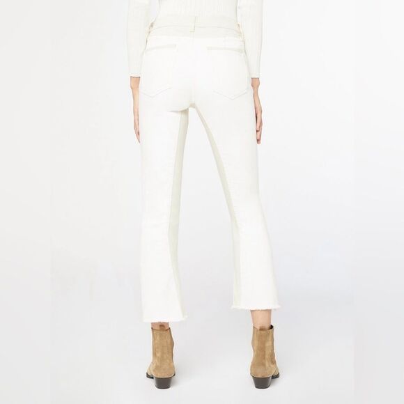 FRAME Le Crop Mini Bootcut Jeans Size 24 Neutral White Western Boho Festival 70s - Picture 4 of 12